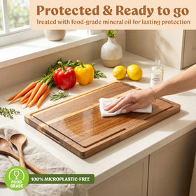 EDELHAUS acacia cutting board is durable and knife-friendly for long-term kitchen use.