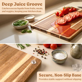 Charcuterie setup on the XL board with ample space