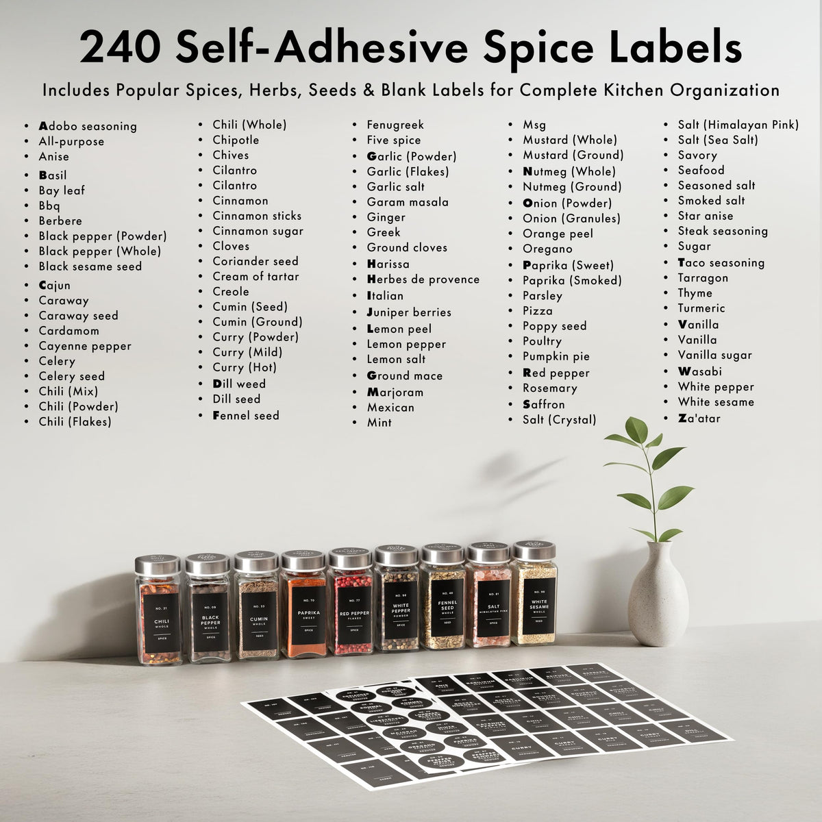 EDELHAUS airtight screw-on lids preserve flavor and protect from moisture