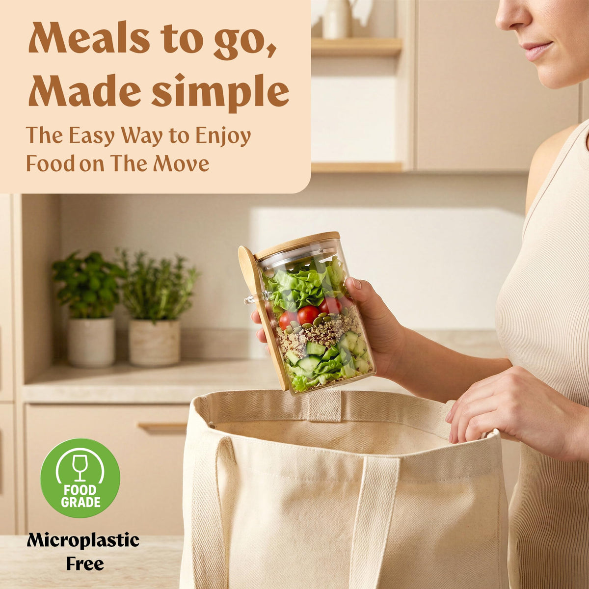 EDELHAUS dishwasher-safe glass jars for simple cleanup.