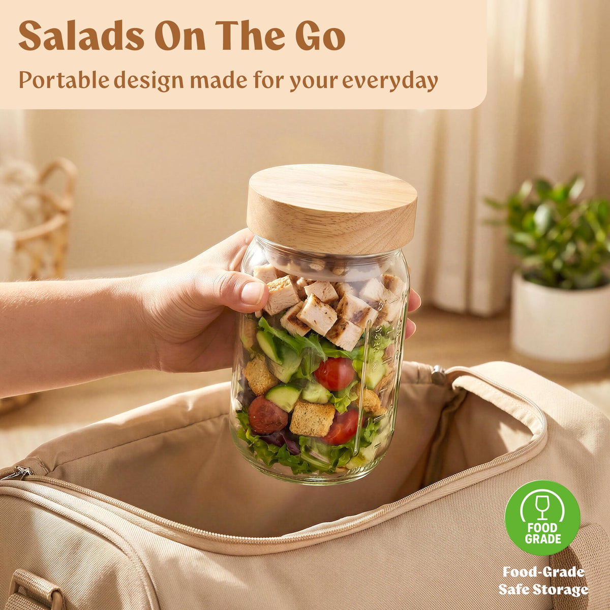 Fridge-safe EDELHAUS jar storage keeps meals ready to grab.