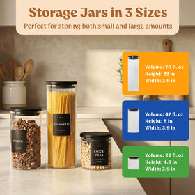 EDELHAUS medium glass jar with lid, perfect for flour or sugar