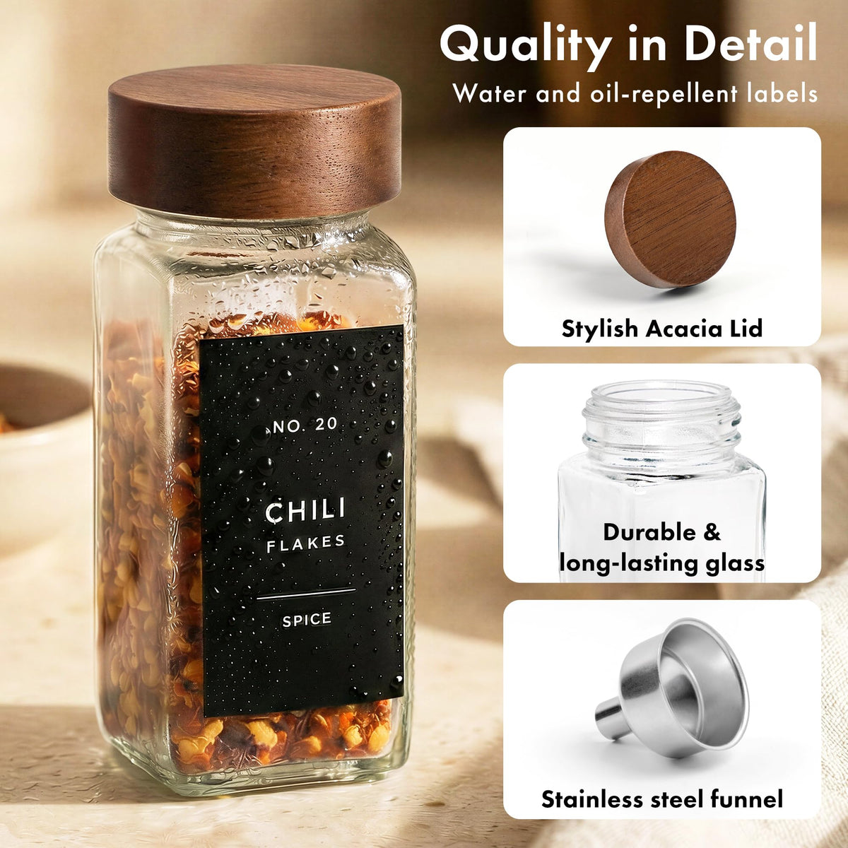 EDELHAUS versatile jars suit spices, herbs, or small craft items.