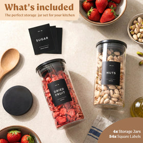 EDELHAUS pantry contents ideas organized by labeled jars
