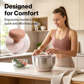 EDELHAUS salad spinner drain spout lets water pour without lifting the lid