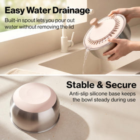 EDELHAUS salad spinner stainless steel bowl is durable and rust resistant