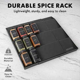 EDELHAUS Spice Drawer Organizer black finish blends with modern kitchens.