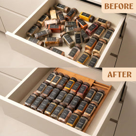 EDELHAUS spice rack insert keeps kitchen organized without jars included.