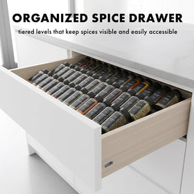 EDELHAUS Spice Drawer Organizer two interlocking pieces provide customizable width.