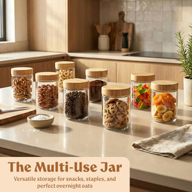 EDELHAUS versatile jars suit oats, yogurt, chia pudding, and more