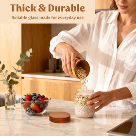 EDELHAUS wide-mouth jar ideal for easy filling and stirring.