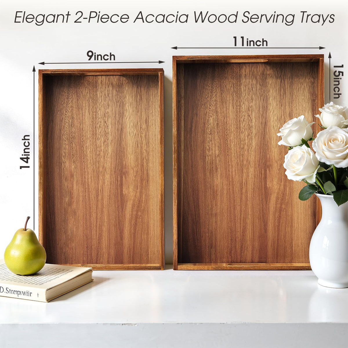 EdenDwell serving trays with built-in handles for effortless transport.