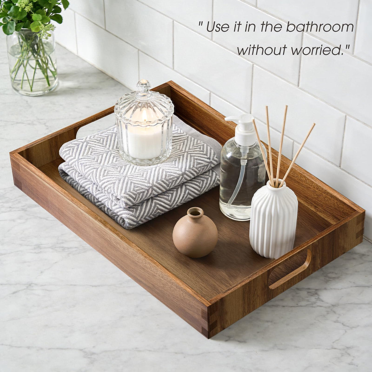 EdenDwell Acacia trays ready for everyday dining and cleanup.