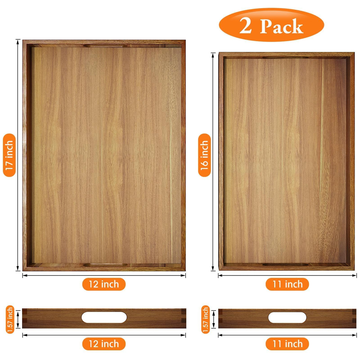EdenDwell trays with raised edges prevent spills during service.