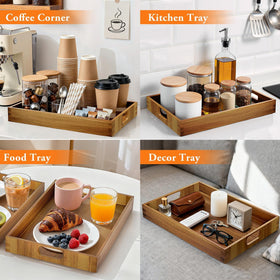 EdenDwell acacia trays offer ample surface for breakfast or snacks.
