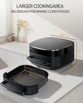 EDENPEER air fryer interior light for monitoring without opening.
