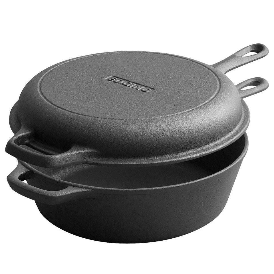 EDGING CASTING 2-in-1 dutch oven with lid for versatile cooking.