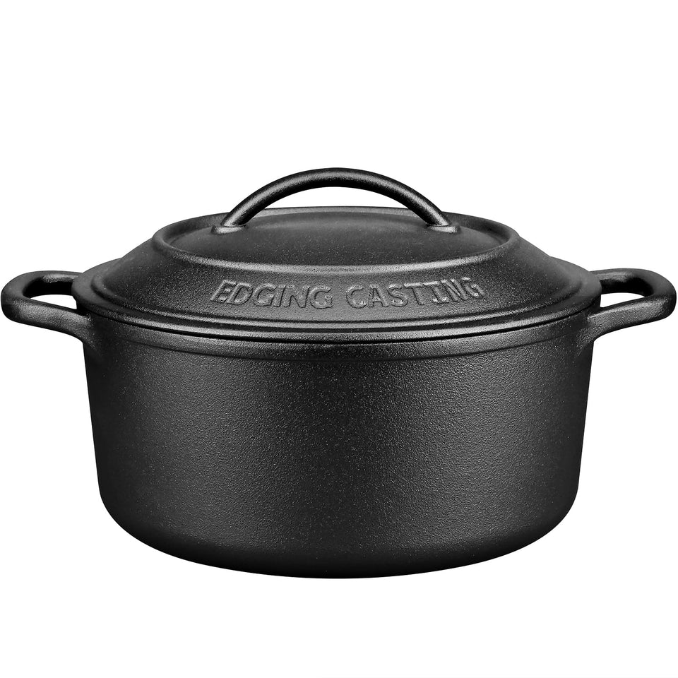 EDGING CASTING 5 Qt Dutch Oven with lid and dual handles for versatile family meals.