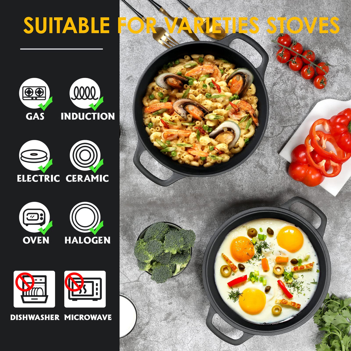 Edging Casting durable heat distribution ensures even cooking across recipes