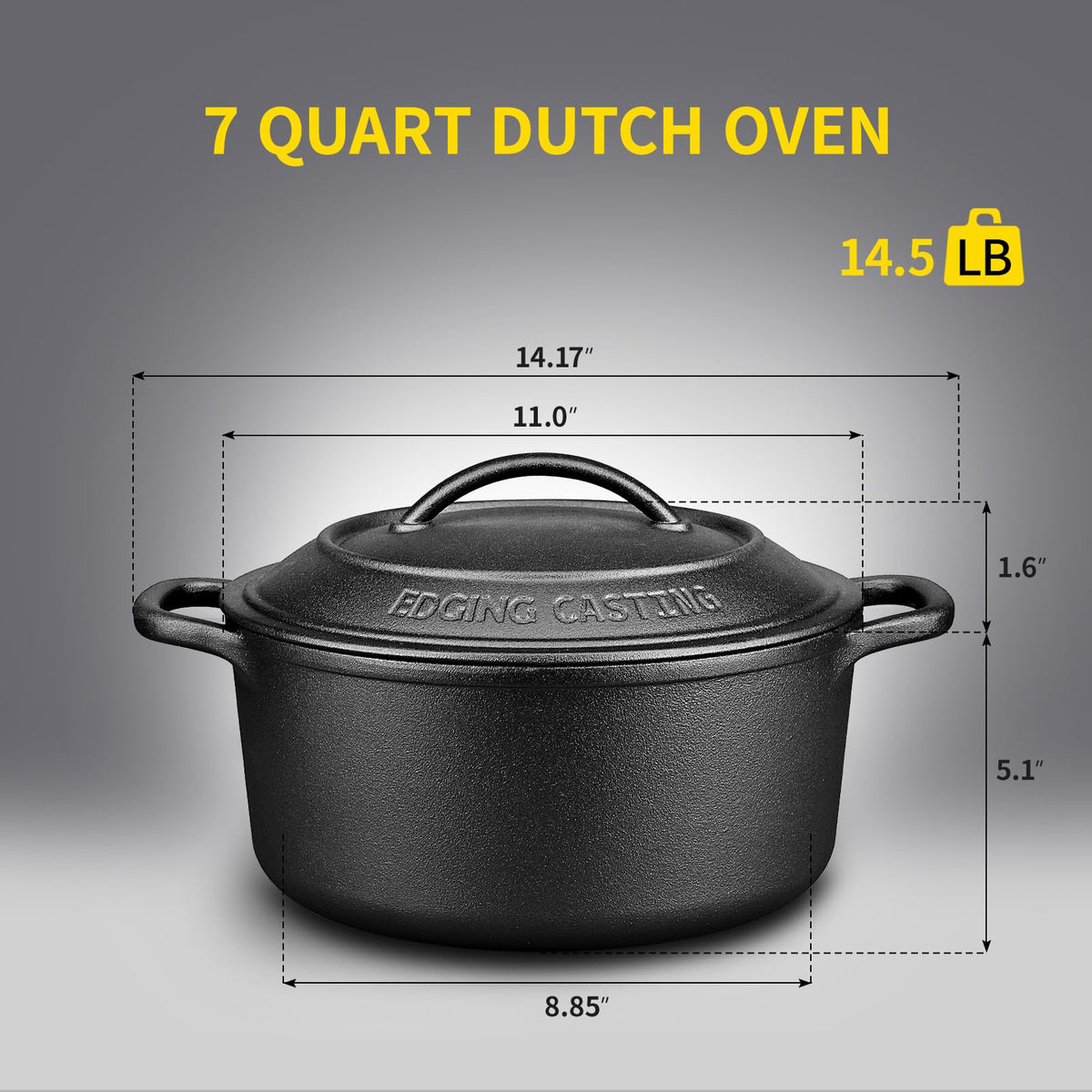 EDGING CASTING cast iron heat retention keeps dishes warm longer during slow cooking.