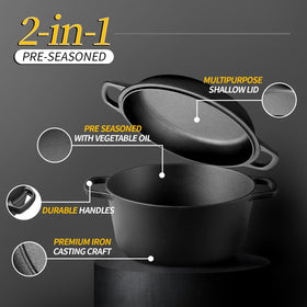 EDGING CASTING cast-iron loop handles ensure safe transport of meals.