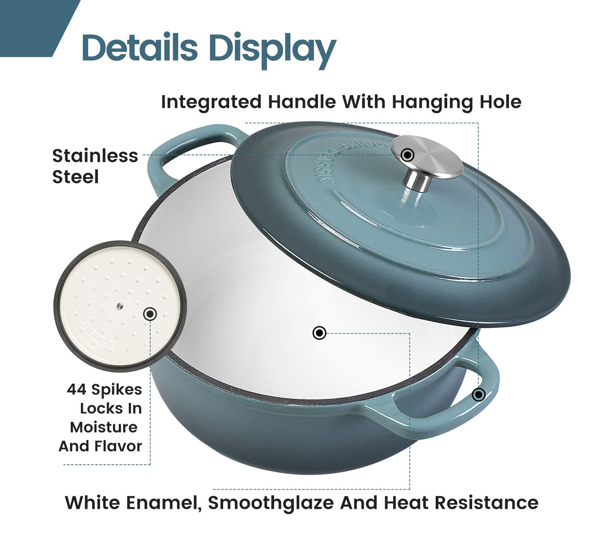 Edging Casting lid seals tightly to lock in moisture.