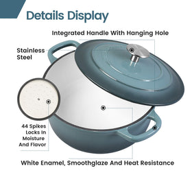 Edging Casting lid seals tightly to lock in moisture.