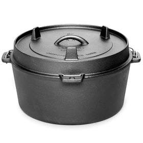 EDGING CASTING Dutch oven over hot coals provides robust slow-cooked stews outdoors.