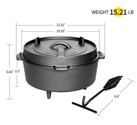 EDGING CASTING thick cast iron construction ensures even heat retention.