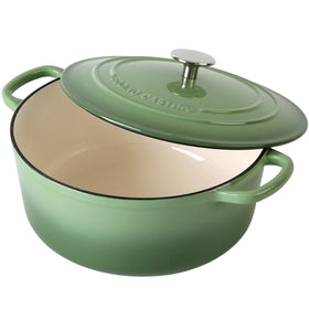 Top view of the Edging Casting Dutch oven with glossy enamel coating.