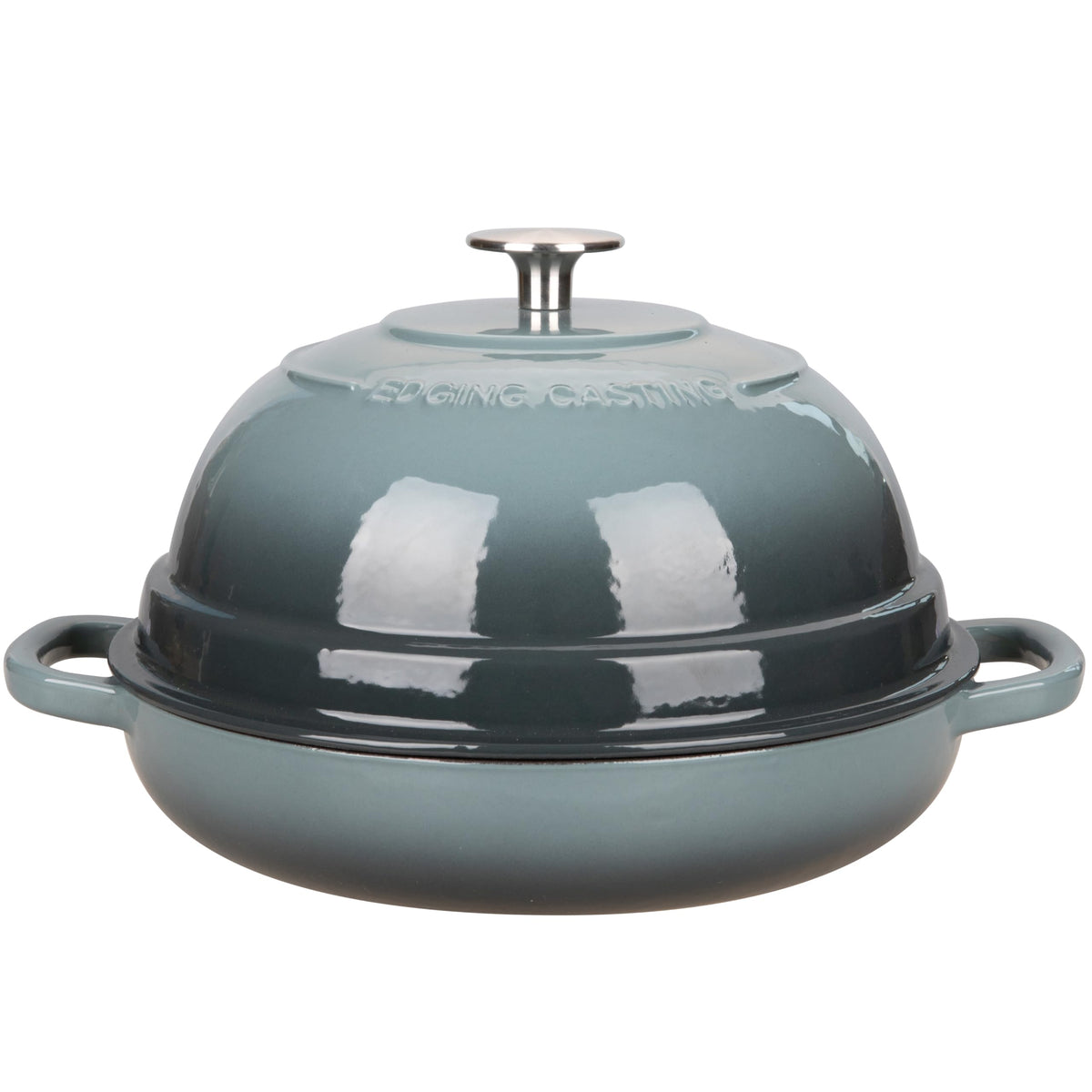 EDGING CASTING enameled Dutch oven with lid in slateblue, ideal for even bread baking