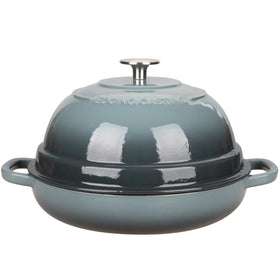 EDGING CASTING enameled Dutch oven with lid in slateblue, ideal for even bread baking