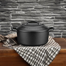 EDGING CASTING camping scene with dutch oven for outdoor cooking adventures.