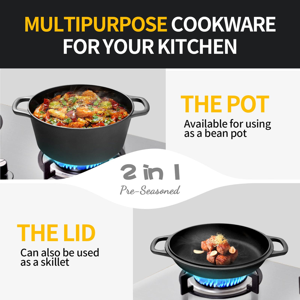 EDGING CASTING outdoor camping pot ideal for campfire and stove use.