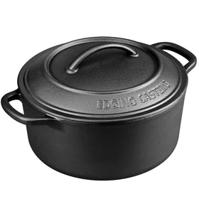 EDGING CASTING pre-seasoned cast iron pot interior view highlighting natural non-stick benefits.