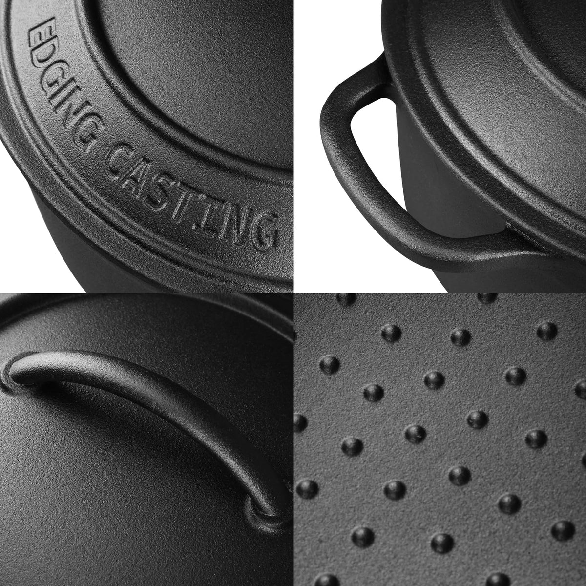 EDGING CASTING thin-seasoning coating to boost longevity and non-stick performance.