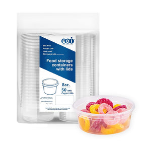 EDI 8oz deli containers with lids for versatile food storage and transport