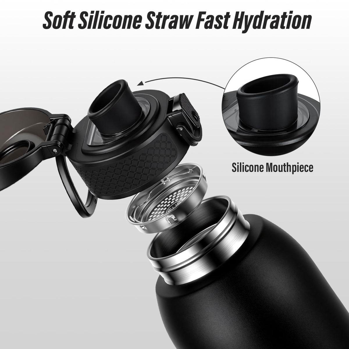 Edmyre bottle with leak-proof lid and safety lock.