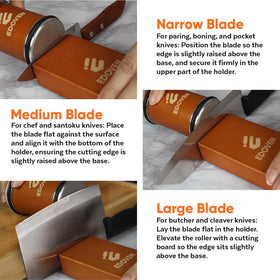 EDOVEN ceramic disc polishes blades to a smooth, razor like finish.