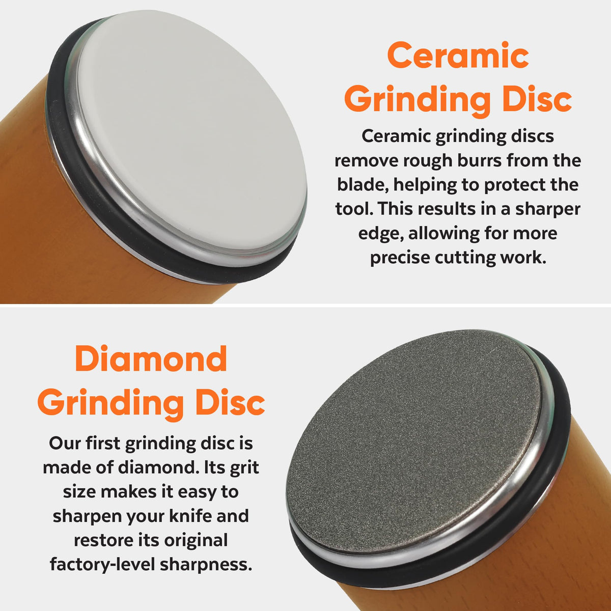 EDOVEN magnetic angle guide ensures 15° and 20° sharpening for consistent results.