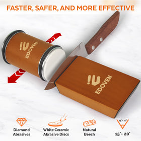 EDOVEN strong N48 magnets hold knives securely during sharpening.