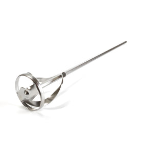 Edward Tools stainless steel mixer attachment, 16-inch ribbon design for efficient bulk mixing.