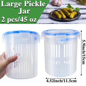 Eerrhhaq pickle jar with lid closed showing leak-proof seal.