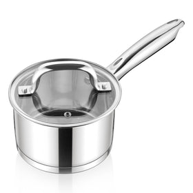 E-far 1 quart saucepan with lid, ideal for sauces and small meals.