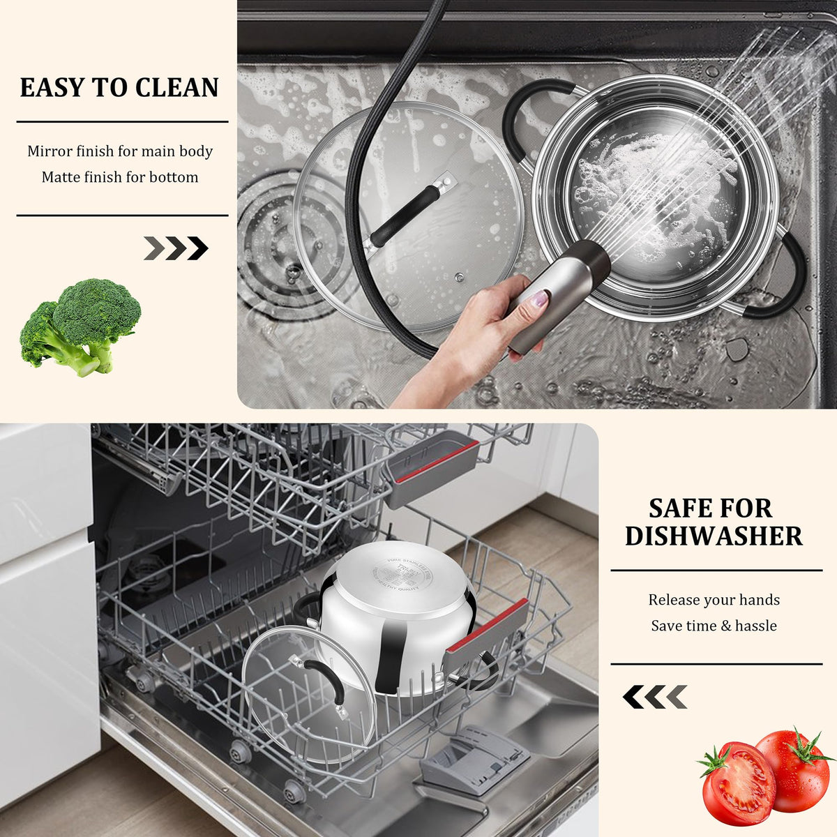E-far 4-quart stockpot made from non-toxic materials for safe meal prep.