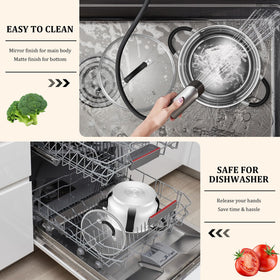 E-far 4-quart stockpot made from non-toxic materials for safe meal prep.