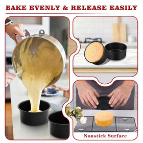 E-far nonstick coating promotes easy cake release and quick cleanup.