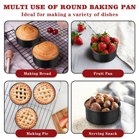 E-far straight-side design ensures even rise and defined cake edges.
