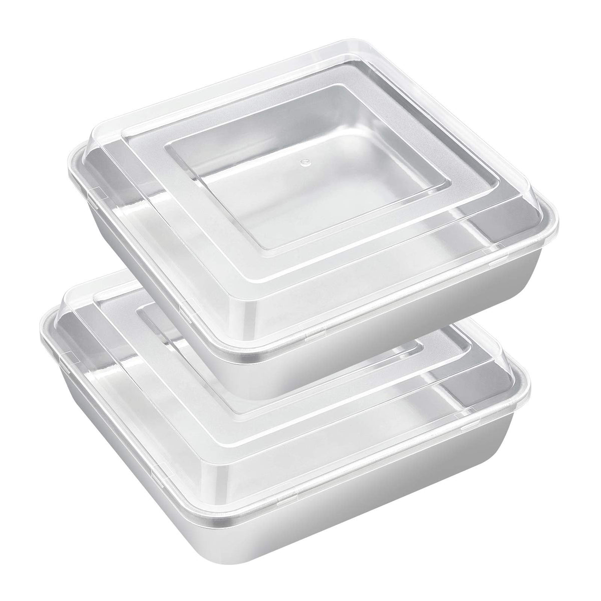 E-far 8x8 square baking pan with lid for even baking and easy storage.