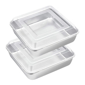 E-far 8x8 square baking pan with lid for even baking and easy storage.